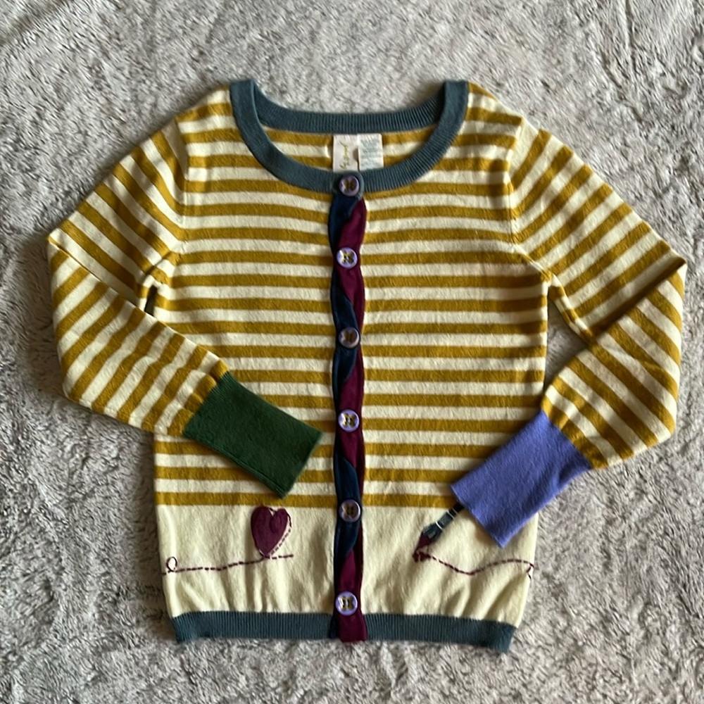 Matilda Jane Paint by Numbers striped sweater SZ 4  VGUC